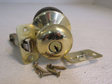 Schlage Door Knob Keyed Polished Brass -- Used