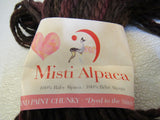 Misty Alpaca Hand Paint Chunky Yarn Chocolate Gar 1 Skein 108 Yards Redish Brown -- New