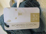 Blue Sky Worsted Cotton Yarn Teal 4 Skeins 150 Yards Each -- New