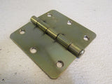 Schlage 3-1/2-in Door Hinge Radius Round 1/4-in Corner Polished Brass 3 Hole -- Used