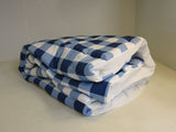 Sleep Zone Full Fitted Mattress Pad Cover 75-in x 54-in Blue/White Quilted -- New