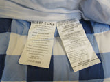 Sleep Zone Full Fitted Mattress Pad Cover 75-in x 54-in Blue/White Quilted -- New
