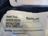 Bedsure Get Cozy Electric Heated Throw 60-in x 50-in Navy/White -- New
