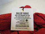 Gallar Yarns Organic Yarn Crimson 3 Skeins 140 Yards Each 100% Organic Cotton -- New
