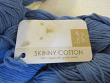 Blue Sky Skinny Cotton Yarn Blue 3 Skeins 150 Yards Each 100% Organic Cotton -- New