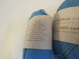 Woolganic Certified Organic Knitters Yarn Raindrop 2 Skeins 113 Yards Each Blue -- New