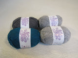 Brown Sheep Co Nature Spun Sport Weight Yarn Gray/Teal 4 Skeins 184 Yards Each -- New