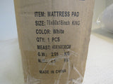 Matbeby Premium Mattress Pad King Quilted White -- New