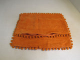 Fanci Homi Bobho Throw Pillow Cover Set of 2 Rust Fuzzy Raised Stripes -- New