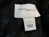 Daily/Ritual Teddy Bear Fleece Oversized-Fit Lapel Jacket Black Female Adult Size S -- New