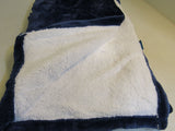 Bedsure Reversible Flannel and Sherpa Heated Throw Navy/White -- New