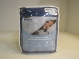 Bedsure Reversible Flannel and Sherpa Heated Throw Navy/White -- New