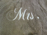 AW Bridal Embroidered Mr & Mrs Kimino Robe Set Female Adult Beiges -- New
