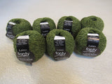 Laines Fonty Velourine Yarn Pea Green 7 Balls 120 Yards Each -- New
