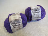 Cascade Yarns Venezia Yarn Purple 2 Balls 120 Yards Each -- New
