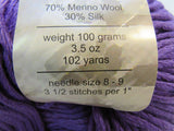Cascade Yarns Venezia Yarn Purple 2 Balls 120 Yards Each -- New