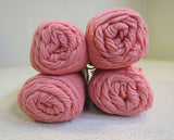 Brown Sheep Co Cotton Fleece Yarn Coral Sunset 4 Skeins 215 Yards Each Very Soft -- New