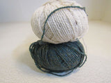 Rowan Scottish Tweed Aran Yarn Green/Cream 2 Balls 186 Yards Each -- New