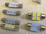 Standard Vehicle LED Bulbs Various Styles Lot of 12 Clear/Silver -- New