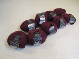 Zara Merino Extra Fine Yarn Burgundy 9 Balls 136.5 Yards Each -- New