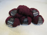 Zara Merino Extra Fine Yarn Burgundy 9 Balls 136.5 Yards Each -- New