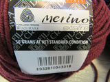 Zara Merino Extra Fine Yarn Burgundy 9 Balls 136.5 Yards Each -- New
