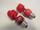 Sylvania Flourescent Light Bulbs Lot of 2 E26 Base Red 13W 120V 60Hz 0.220A -- Used