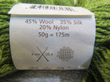Elsebeth Lavold Silky Wool Yarn Sapling Green 5 Balls 1 Skein 190 Yards Each -- New