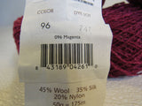 Elsebeth Lavold Silky Wool Yarn Magenta 5 Balls 190 Yards Each -- New