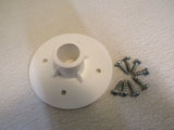 Standard Lazy Susan Post Base With Screws White 2-1/4-in Center to Center -- Used