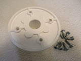 Standard Lazy Susan Post Base With Screws White 2-1/4-in Center to Center -- Used