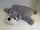 KellyToy Pillow Chums Dog Gray/White Ages 3 & Up Q017 Polyester Fiber -- Used