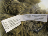 FAO Schwarz Plush Sloth Brown/Cream Very Furry 35267A9200 Polyester Fiber -- Used