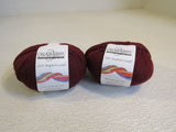 Cascade Yarns 220 Superwash Yarn Wine 2 Balls 220 Yards Each 100% Superwash Wool -- New