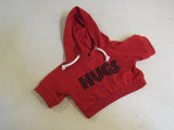 BABW Build A Bear Clothing Hugs Hoodie Red/Black Ages 3 & Up 1050238 -- Used