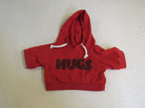 BABW Build A Bear Clothing Hugs Hoodie Red/Black Ages 3 & Up 1050238 -- Used
