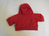 BABW Build A Bear Clothing Hugs Hoodie Red/Black Ages 3 & Up 1050238 -- Used