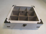 Designer Wooden Tea Box With 9 Sections Light Beige -- Used