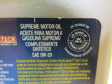 Pronto Supreme Motor Oil SAE 0W-20 Full Synthetic 1-qt 946-ml 511DPR -- New