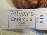 Artyarns Ensemble Light Yarn Tan/Orange 2 Skeins 400 Yards Each Super Soft -- New