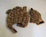Designer Kids Costume Head Brown/White/Black Furry Velcro Fasten -- New