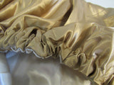 Designer Bag Gold/Cream Stretchy Drawstring Silky Reversible -- New
