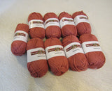 Valley Yarns Greenfield Yarn Mauve 9 Skeins 88 Yards Each -- New