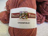 Valley Yarns Greenfield Yarn Mauve 9 Skeins 88 Yards Each -- New