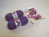 Premier Yarns Echo Yarn 2 Skeins 186 Yards Each Purple/Blue/Rasberry -- New