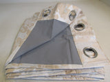 Designer Curtains Lot of 2 84in L x 50in W Cream/Light Beige QC0003 Polyester -- New
