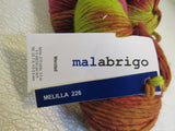 Malabrigo Kettle Dyed Worsted Yarn 3 Skeins 210 Yards Each Rose/Lime Green/Rust -- New