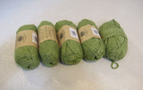 Lion Brand Yarn Natures Choice Organic Cotton Yarn 5 Skeins 150 Yards Each Green -- New