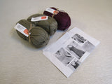Yarnz2Go Sport Weight Yarn Maroon/Khaki 3 Skeins 305 Yards Each -- New
