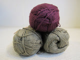 Yarnz2Go Sport Weight Yarn Maroon/Khaki 3 Skeins 305 Yards Each -- New